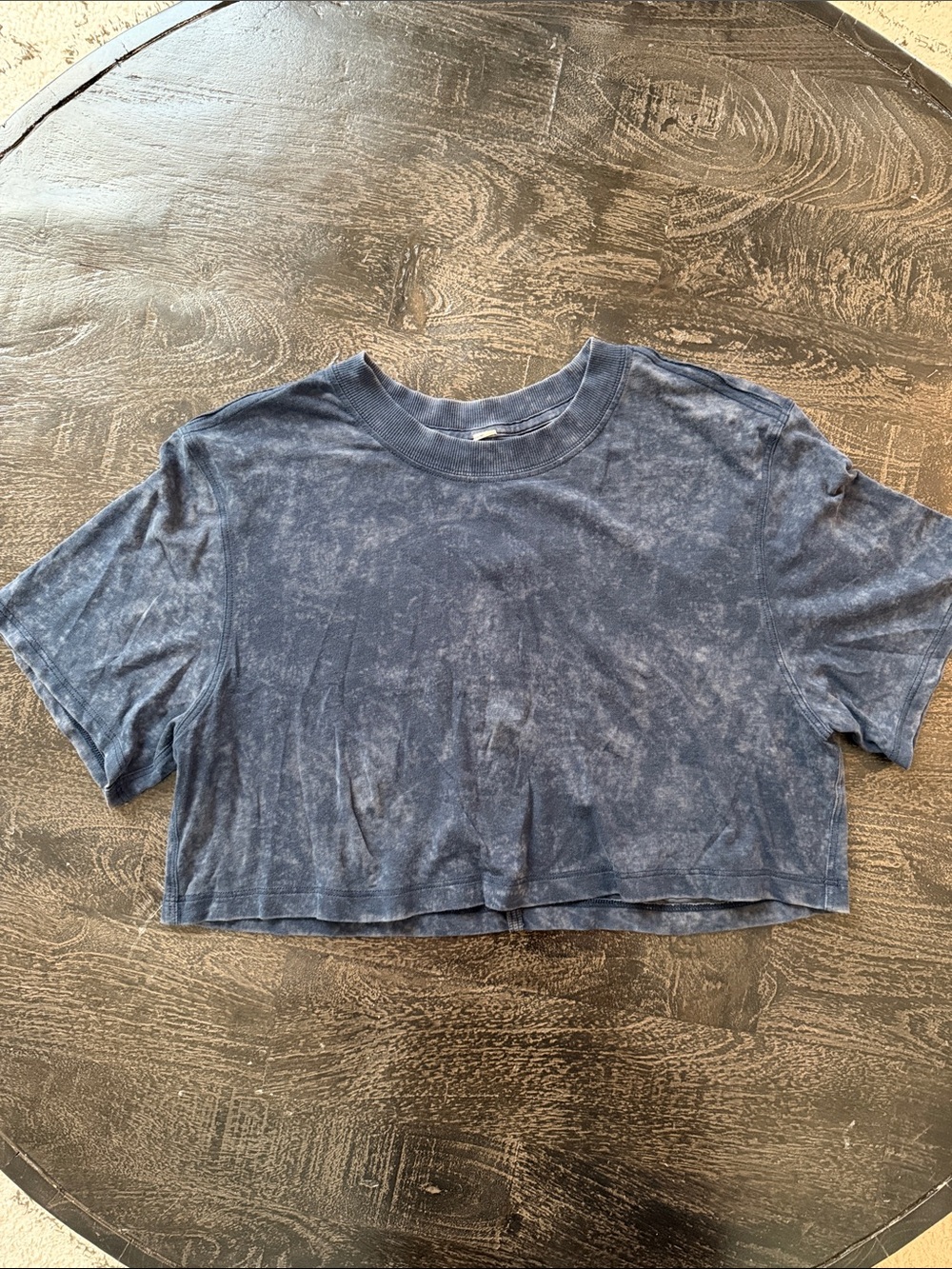 lululemon athletica Navy Mineral-Wash Cropped Tee